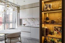 Угловая кухня с белыми глянцевыми фасадами из акрила №61 Угловая кухня с белыми глянцевыми фасадами из акрила №61